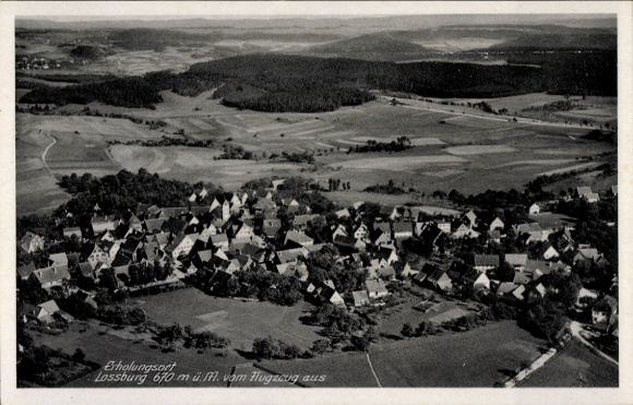 Ak Loßburg im Schwarzwald, Fliegeraufnahme