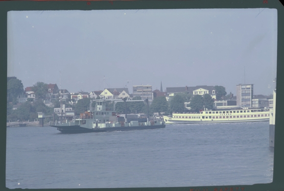 9 celluloid negatives Lemwerder in Oldenburg, boat, house, parking lot