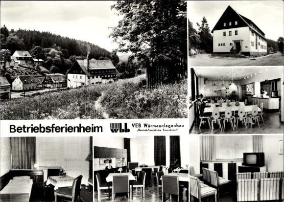 Postcard Morgenröthe Rautenkranz Muldenhammer in Vogtland, company holiday home, outside and inside