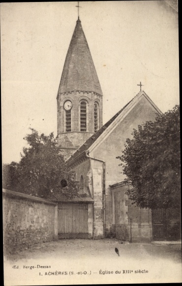 Postcard Acheres Yvelines, The Church