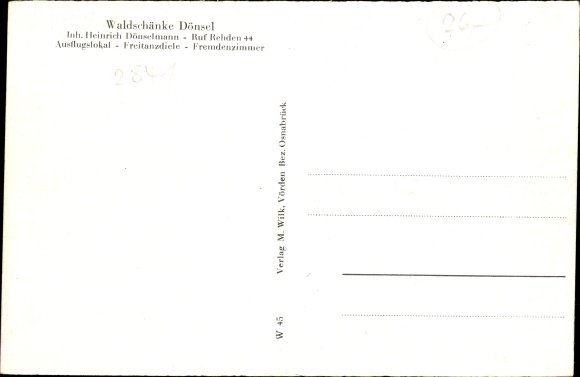 Postcard Dönsel Dickel in the district of Diepholz, forest tavern by Heinrich Dönselmann, garden, Dönseler See