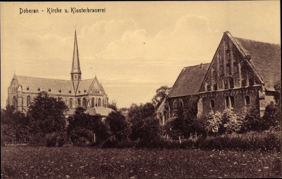 Postcard Bad Doberan in Mecklenburg, church and monastery brewery, Münster