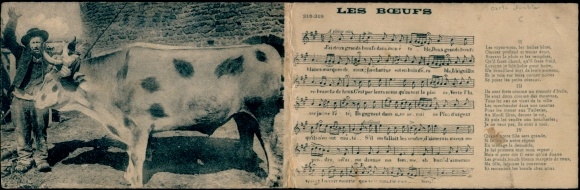 Klapp Lied Ak Les Boeufs, Bauer mit Kuh