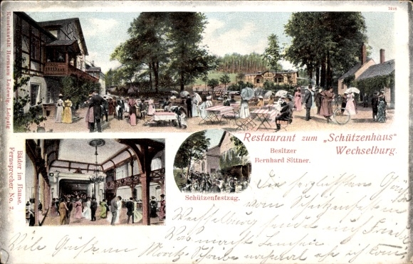 Ak Wechselburg in Sachsen, Restaurant zum Schützenhaus, Schützenfestzug