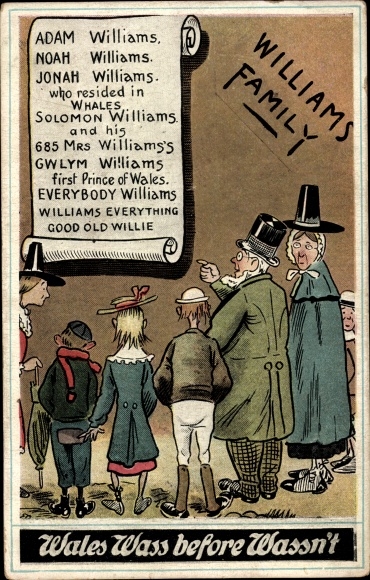 Artist Postcard Williams Family, Wales Wass before Wassn't