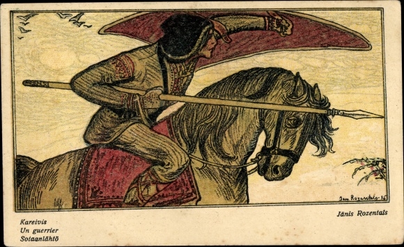 Artist Postcard Rozentāls, Janis, Latvian Warrior