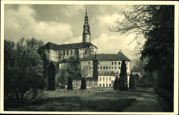 Ak Weesenstein Müglitztal Saksen, kasteel Weesenstein, kasteelpark
