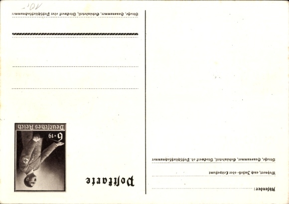 Postal stationery artist Postcard Klein, Only one can win and that is us, quote Adolf Hitler
