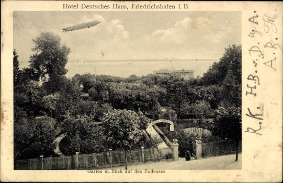Ak Friedrichshafen aan het Bodenmeer, Hotel Deutsches Haus, Zeppelin
