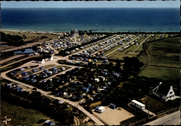 Postcard Mousterlin en Fouesnant Finistère, aerial view from the campsite Le Grand Large