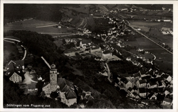 Postcard Loßburg in the Black Forest, aerial photograph