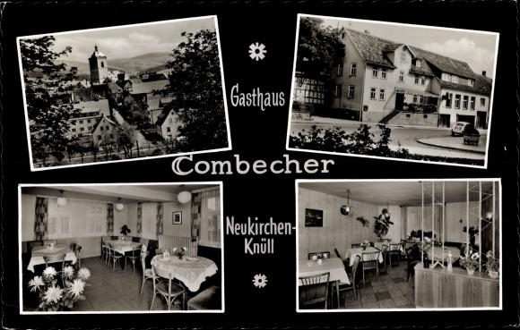 Ansichtkaart Neukirchen Knüll Noord-Hessen, Gasthof Combecher, buiten- en binnenaanzicht, gedeeltelijk aanzicht