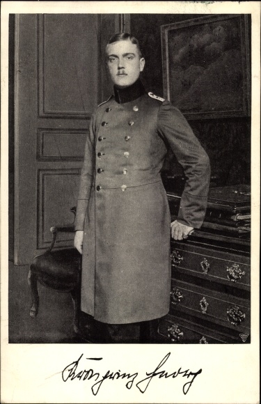 Ak Kronprinz Georg von Sachsen, Portrait, Roter Kreuz Tag 1914