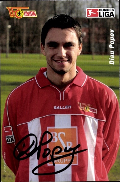 Autogrammkarte Fußballer Dian Popov, 1. FC Union Berlin, Autogramm