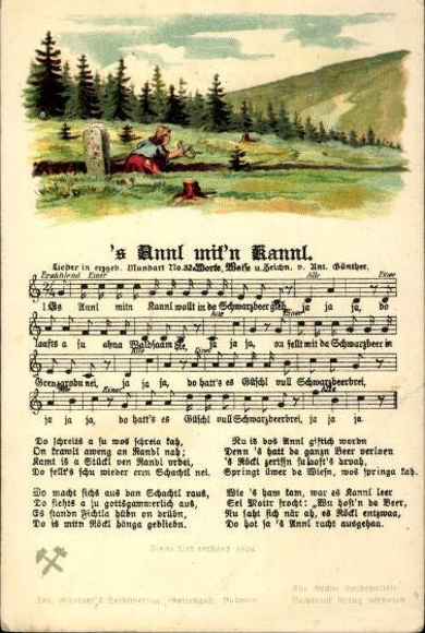 30 song cards, Anton Günther