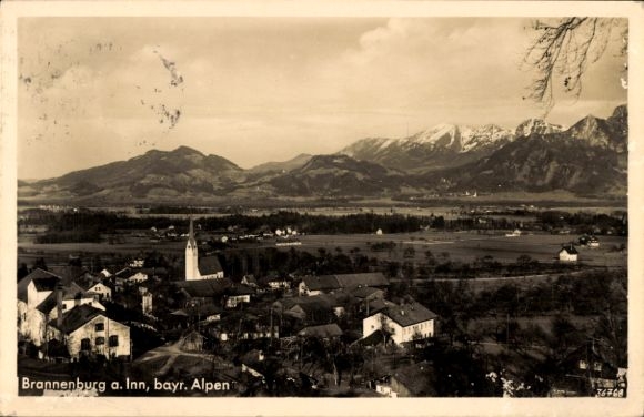 Postcard Brannenburg in Upper Bavaria, general view