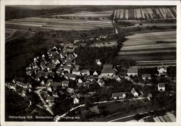 Postcard Ochsenburg Zaberfeld in Württemberg, aerial photograph