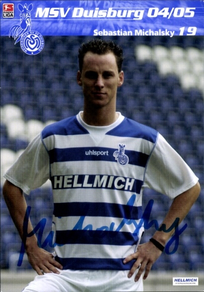 Autograph card footballer Sebastian Michalsky, MSV Duisburg, autograph