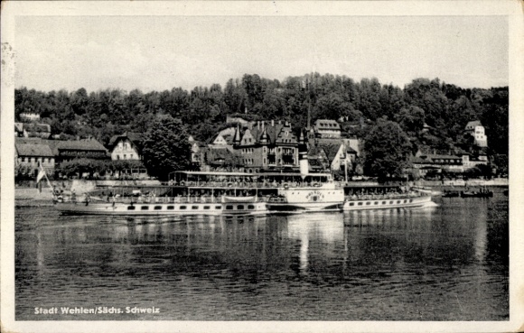 Ak Stadt Wehlen Sächs. Schweiz, Elbdampfer Dresden, Vorbeifahrt