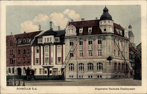 Ak Schmölln (S. A.) in Thüringen, Allgemeine Deutsche Creditanstalt, Schmölln S.A., Gebäude mit F