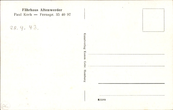 Postcard Hamburg Harburg Altenwerder, Fährhaus