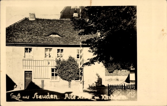 Ak Steuden Teutschenthal im Saalekreis, Teilansicht vom Gebäude
