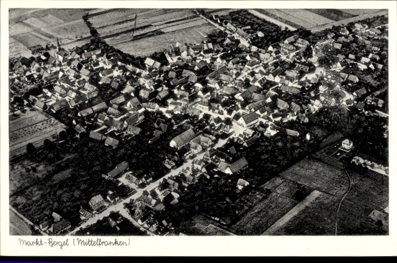 Postcard Marktbergel Middle Franconia, aerial photograph