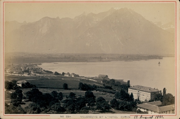 Cabinet photo of Villeneuve Canton of Vaud, 1881, Vue generale, L&#39;Hotel Byron