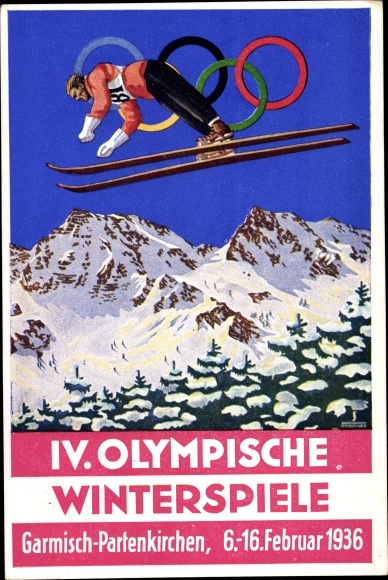 Artist PC Garmisch Partenkirchen in Upper Bavaria, 1936 Winter Olympics, ski jumping