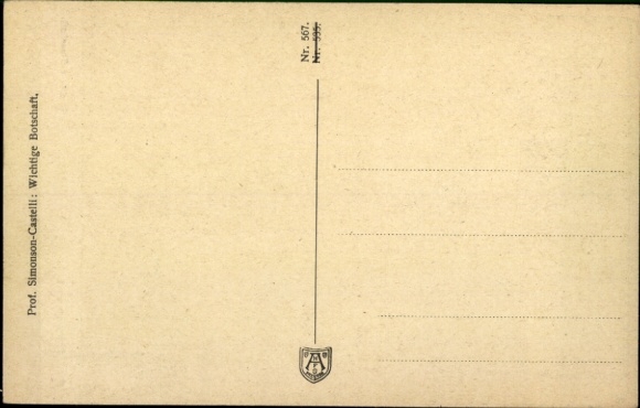 Artist Postcard Simonson-Castelli, Important Message