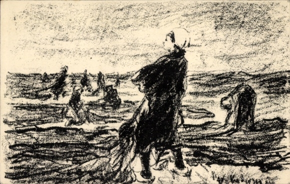 Ganzsachen Künstler Ak Liebermann, M., Bauern, Ackerarbeit