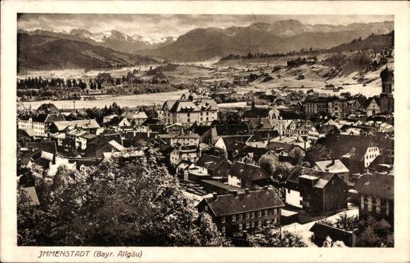 Postcard Immenstadt in Allgäu Swabia, general view