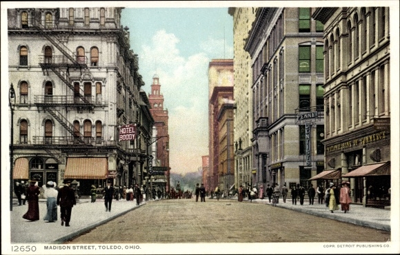 Briefkaart Toledo Ohio de VS, Madison Street