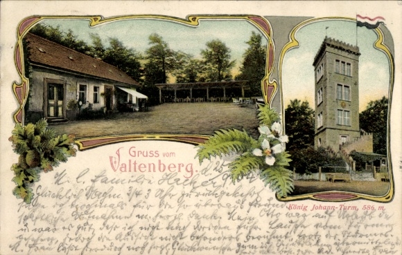 Postcard Neukirch in der Lausitz, Valtenberg, King Johann Tower