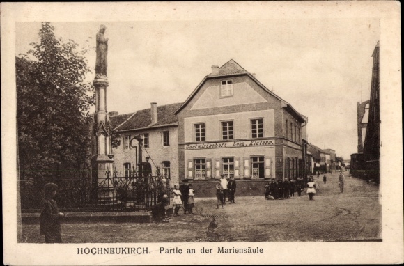 Postcard Hochneukirch Jüchen North Rhine-Westphalia, lot at the Marian column, inn