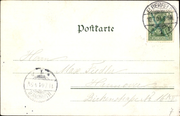 Postcard Elberfeld Wuppertal in North Rhine Westphalia, part of the suspension railway station