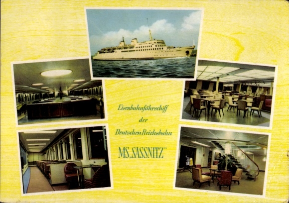 Picture of the railway ferry MS Sassnitz, Deutsche Reichsbahn, interior view
