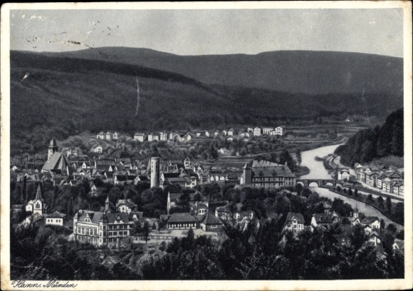 Postcard Hann. Münden in Lower Saxony, general view