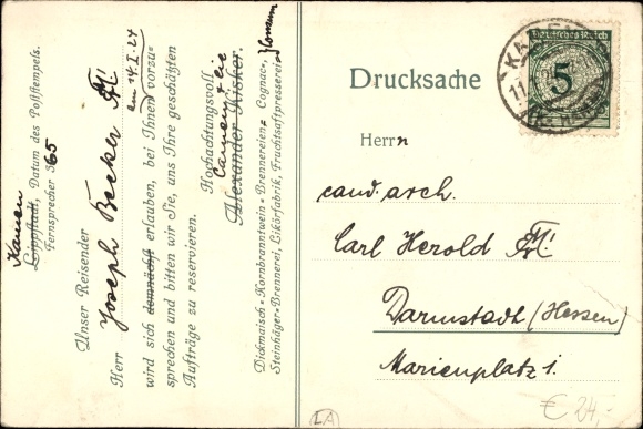 PC Lippstadt in Westphalia, distilleries and liqueur factory Alexander Kisker, Jagdkorn Auf&#39;s Blatt