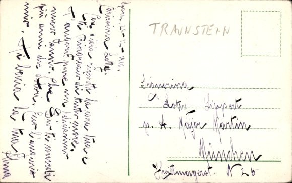 Postcard Sparz Traunstein in Upper Bavaria, English Institute St. M. Sparz, Drawing Room, Mirror Hall, Ga