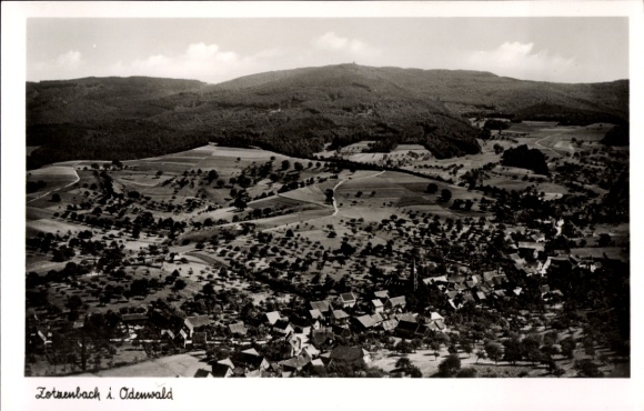 Postcard Zotzenbach Rimbach in the Odenwald, aerial photograph
