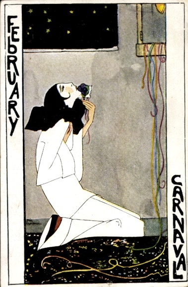 Künstler Ak Cramer, Rie, Februar, Karneval, Allegorie