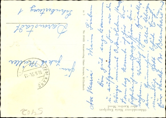 Postcard Treis Karden on the Moselle, oblate monastery Maria Engelport
