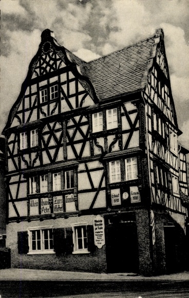 KP Mallendar Vallendar am Rhein, dom z muru pruskiego, bar winny Zur Traube