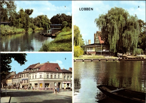 Ak Lübben im Spreewald, An der Spree, Breite Straße, Strandcafe