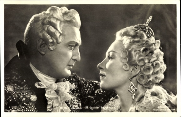 Postcard actor Hans Albers, actress Brigitte Horney, portrait, A 3728/1