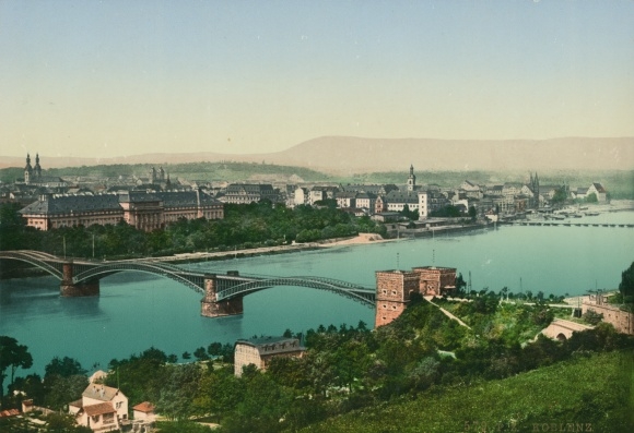 Photo Koblenz in Rhineland Palatinate, bridge, city view, castle