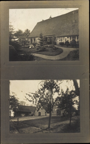 Photo Postcard Stade in Lower Saxony, houses with gardens, thatched roof