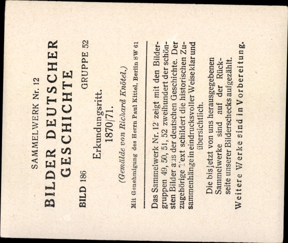 Collection picture pictures of German history, Knötel, reconnaissance ride 1870/71
