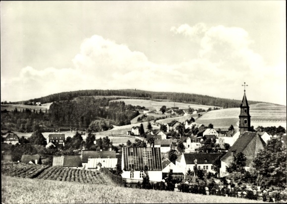 Ak Stützengrün im Erzgebirge Sachsen, Ortsansicht mit Kuhberg